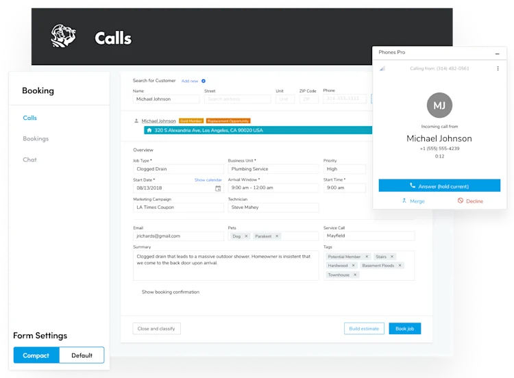 Booking Calls in ServiceTitan: Michael Johnson example