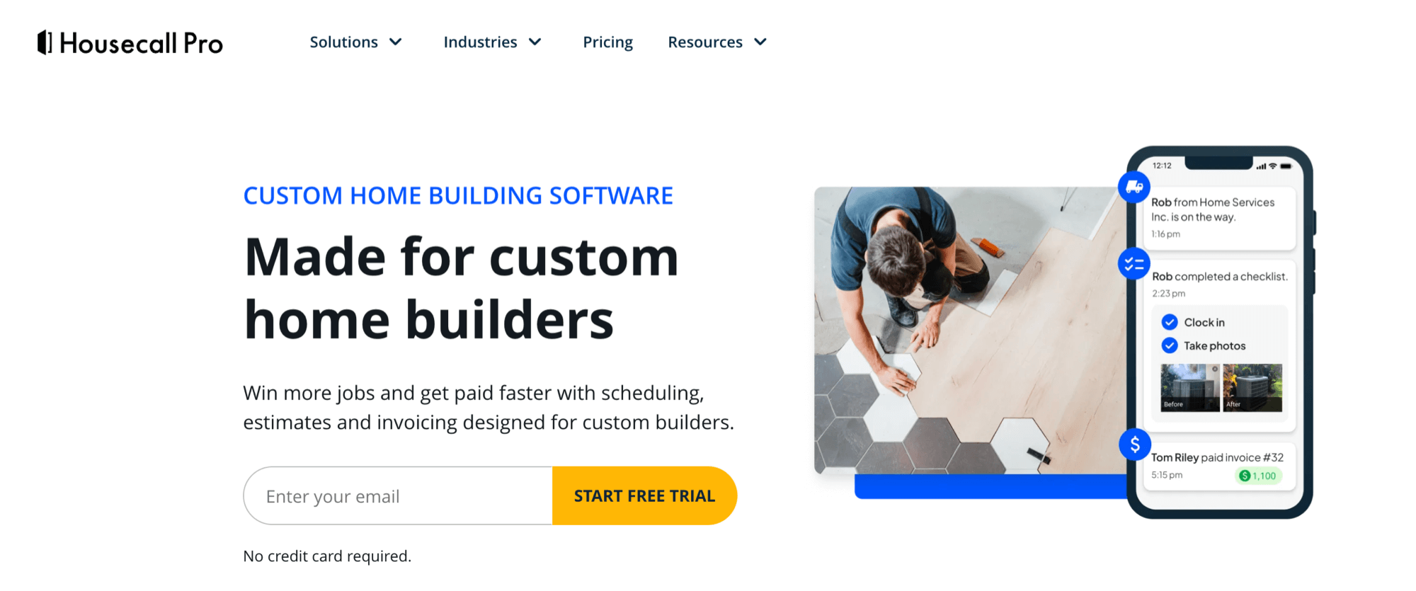 BuildBook by Housecall Pro homepage: Made for custom home builders