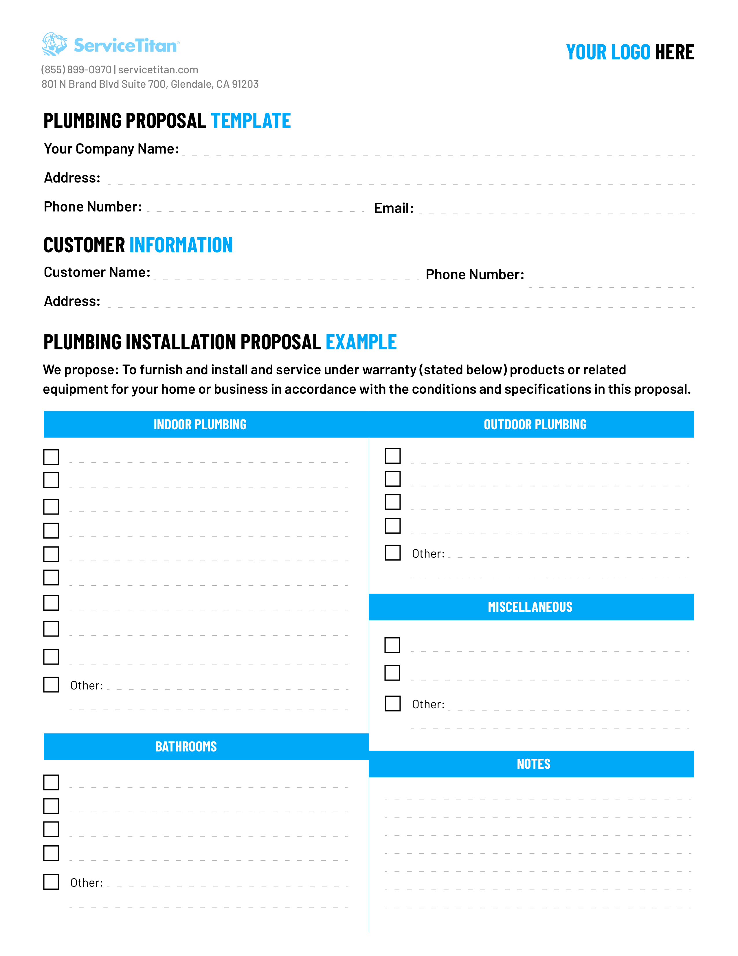 Plumbing Proposal Template: Page 2 of 4