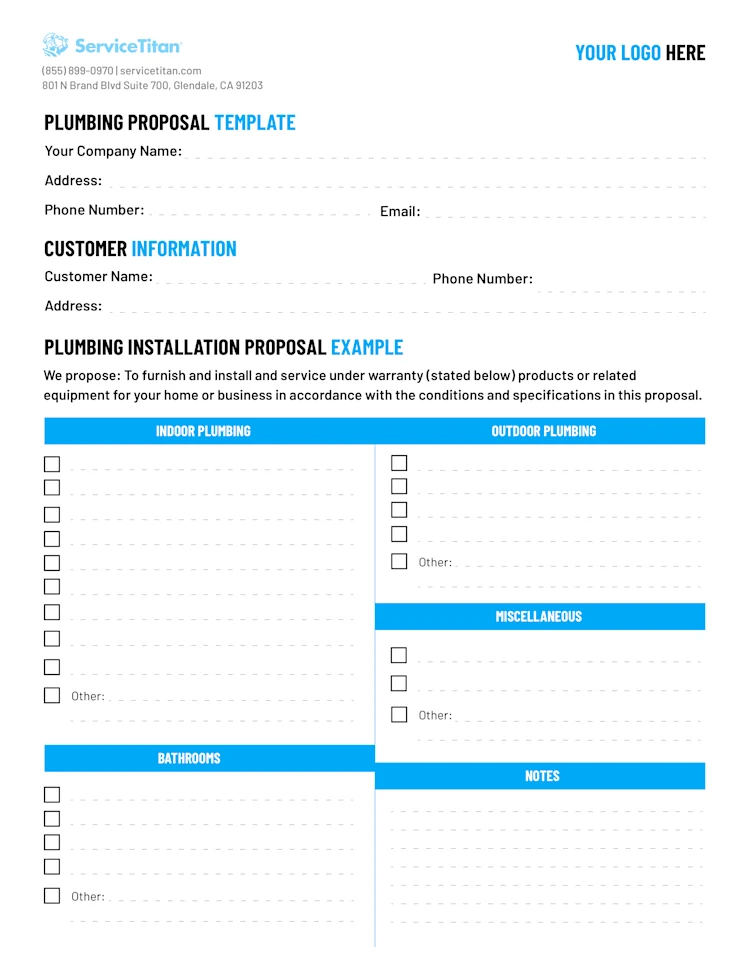 Plumbing Proposal Template: Page 2 of 4