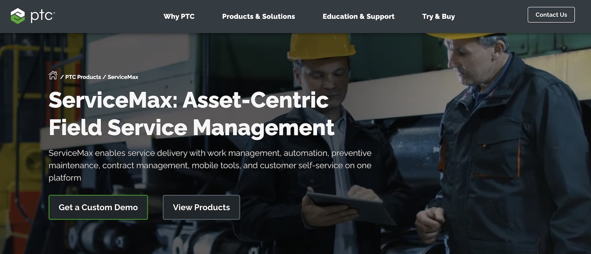 ServiceMax homepage: Asset-Centric Field Service Management