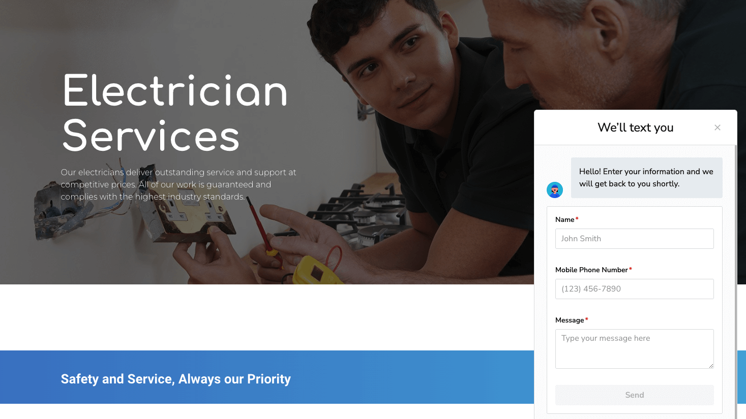 Electrician Services: Online Appointment Web Scheduler