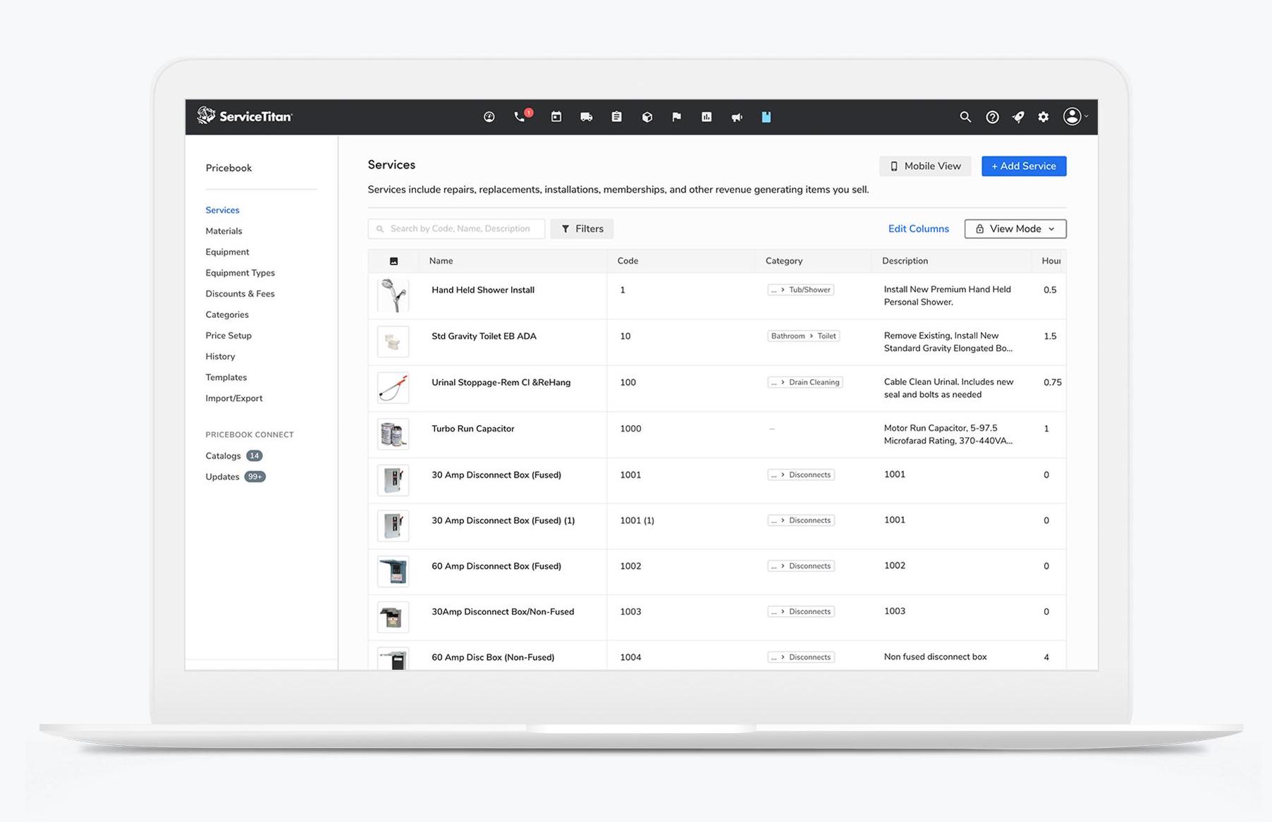 Using ServiceTitan's Electrical Software as an alternative to an electrical price list template