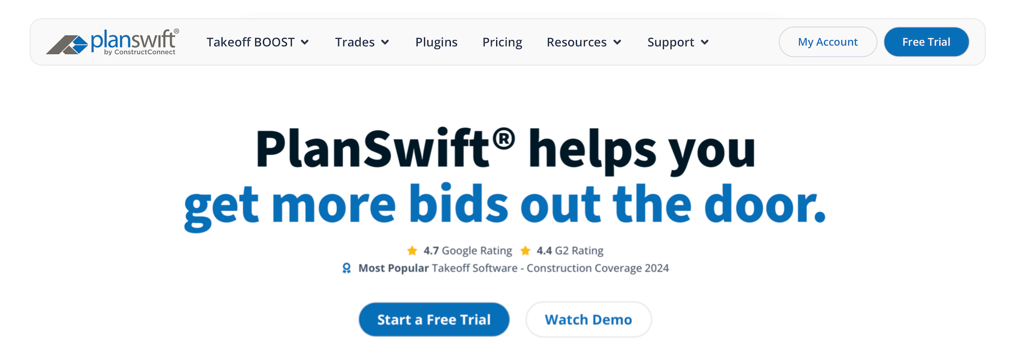 PlanSwift homepage: PlanSwift helps you get more bids out the door