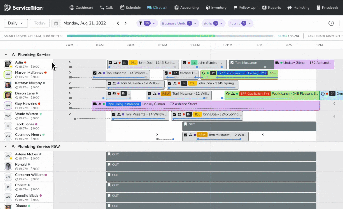 weekly dispatch board image