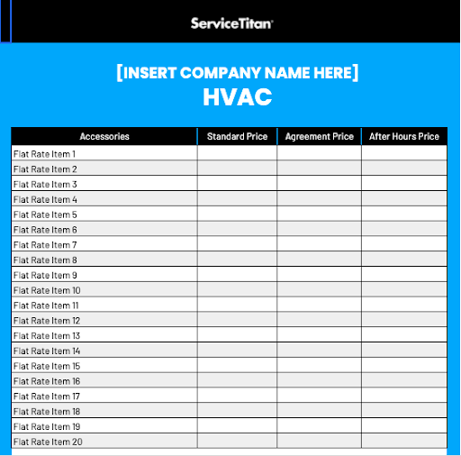 HVAC Flat-Rate Pricing