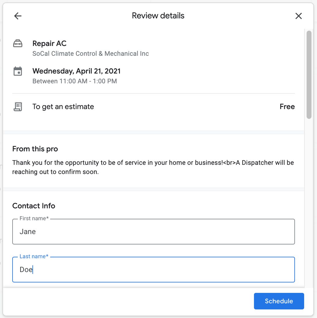 ServiceTitan's integration let you easily book appointments online