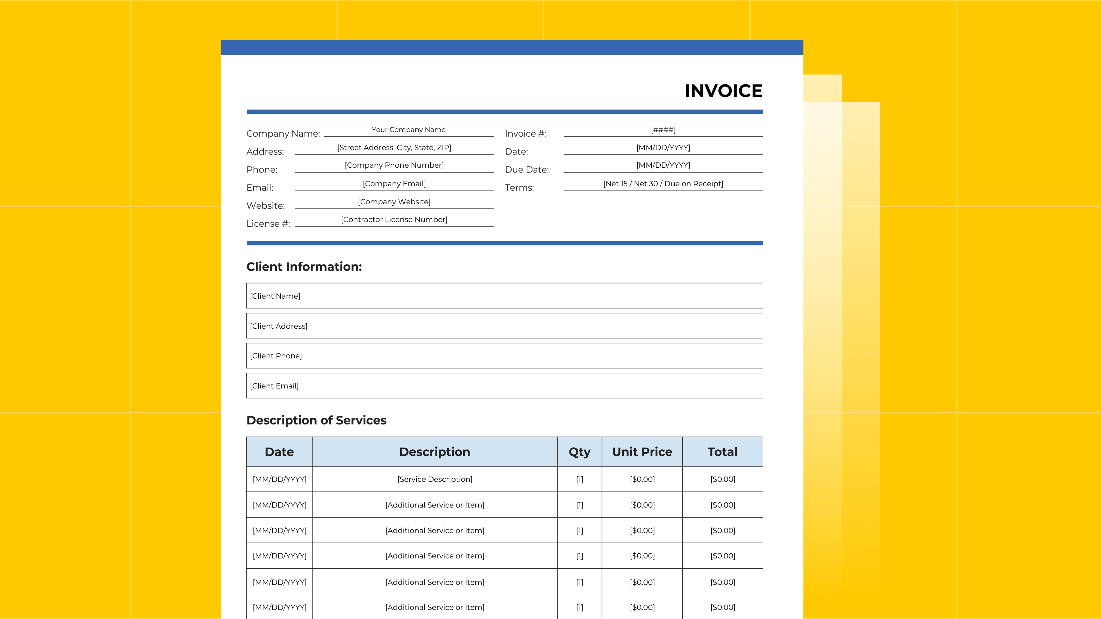 Free Subcontractor Invoice Template for Specialty Contractors