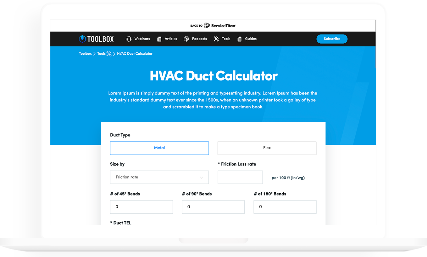 HVAC Duct Calculator
