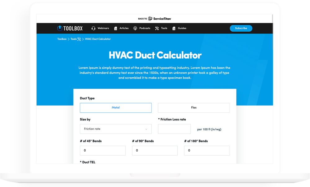 HVAC Duct Calculator Card Image