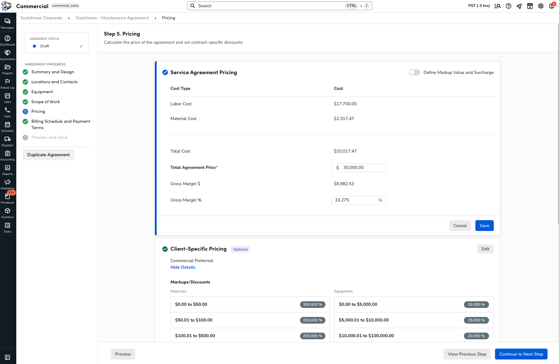 ServiceTitan's CRM: Maintenance Agreement and Pricing