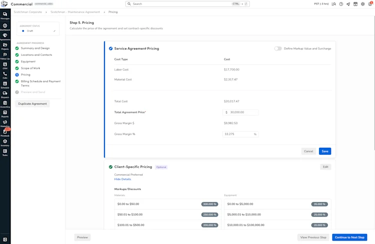 ServiceTitan's CRM: Maintenance Agreement and Pricing