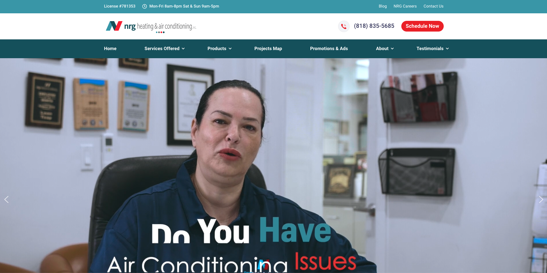 NRG Heating & Air Conditioning homepage