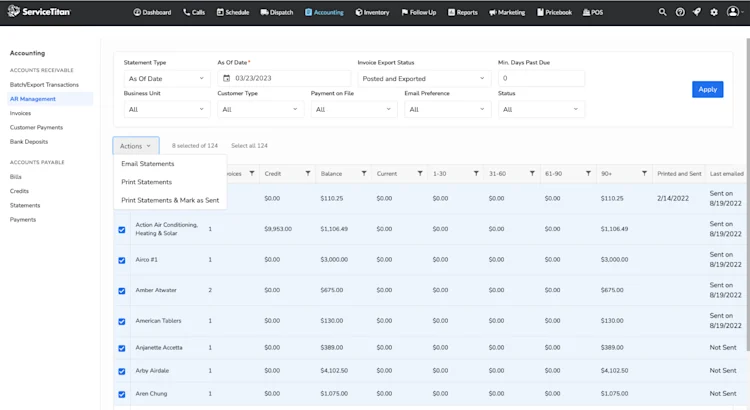 Accounting: AR Management (Actions and Statements)