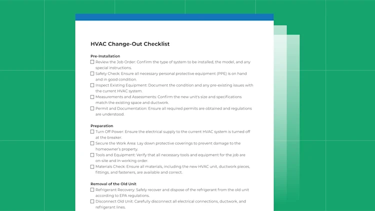 HVAC Change-Out Checklist Template: Free PDF Download