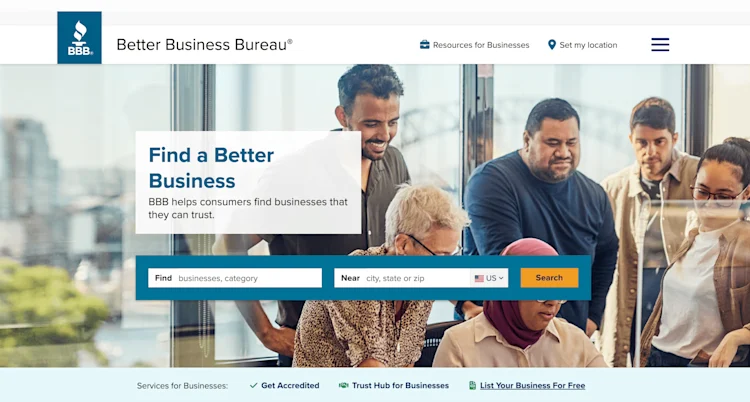 Better Business Bureau (BBB) homepage: Find a Better Business