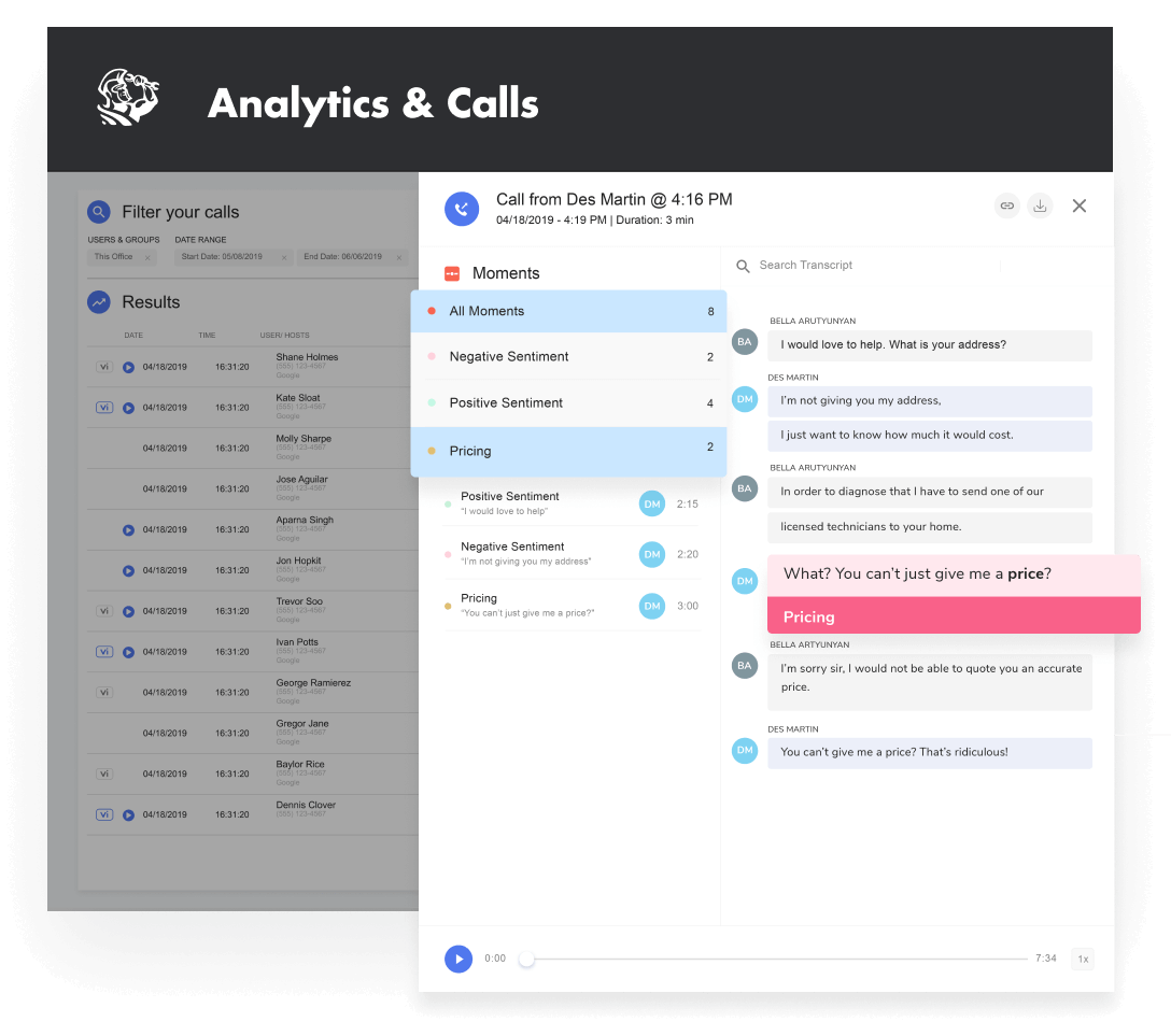 Analytics & Calls: All Moments and Call Transcript