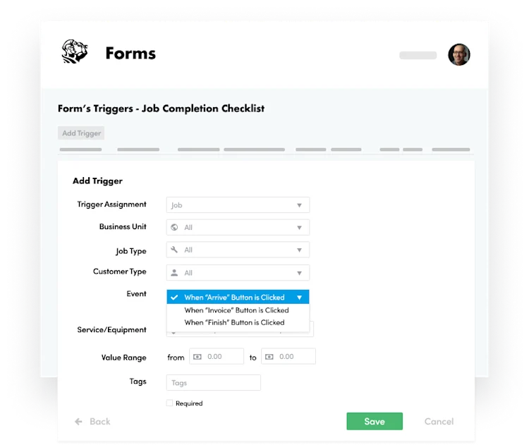 Form's Triggers: Job Completion Checklist