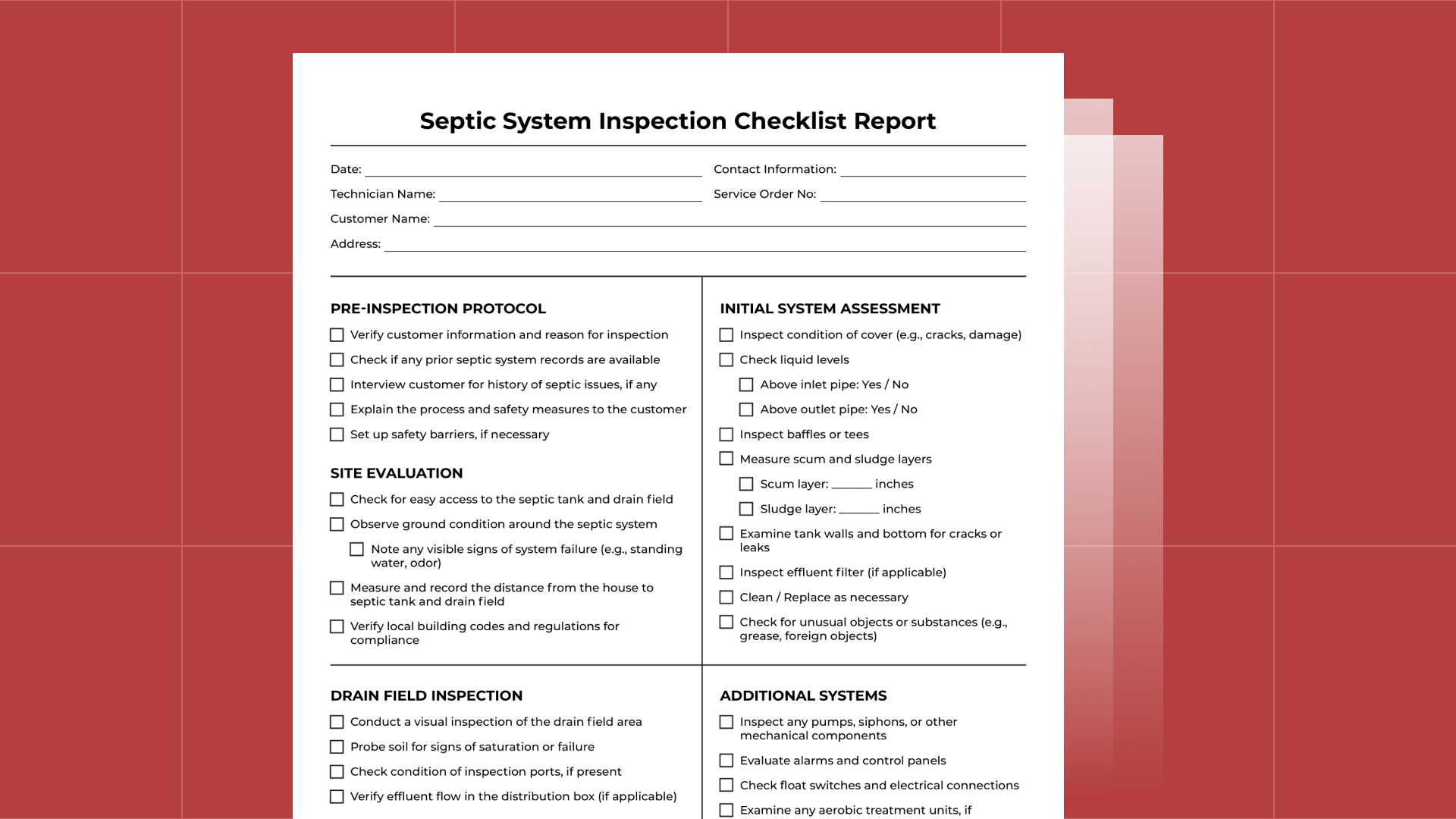 Septic Inspection Report Template: Free PDF Download