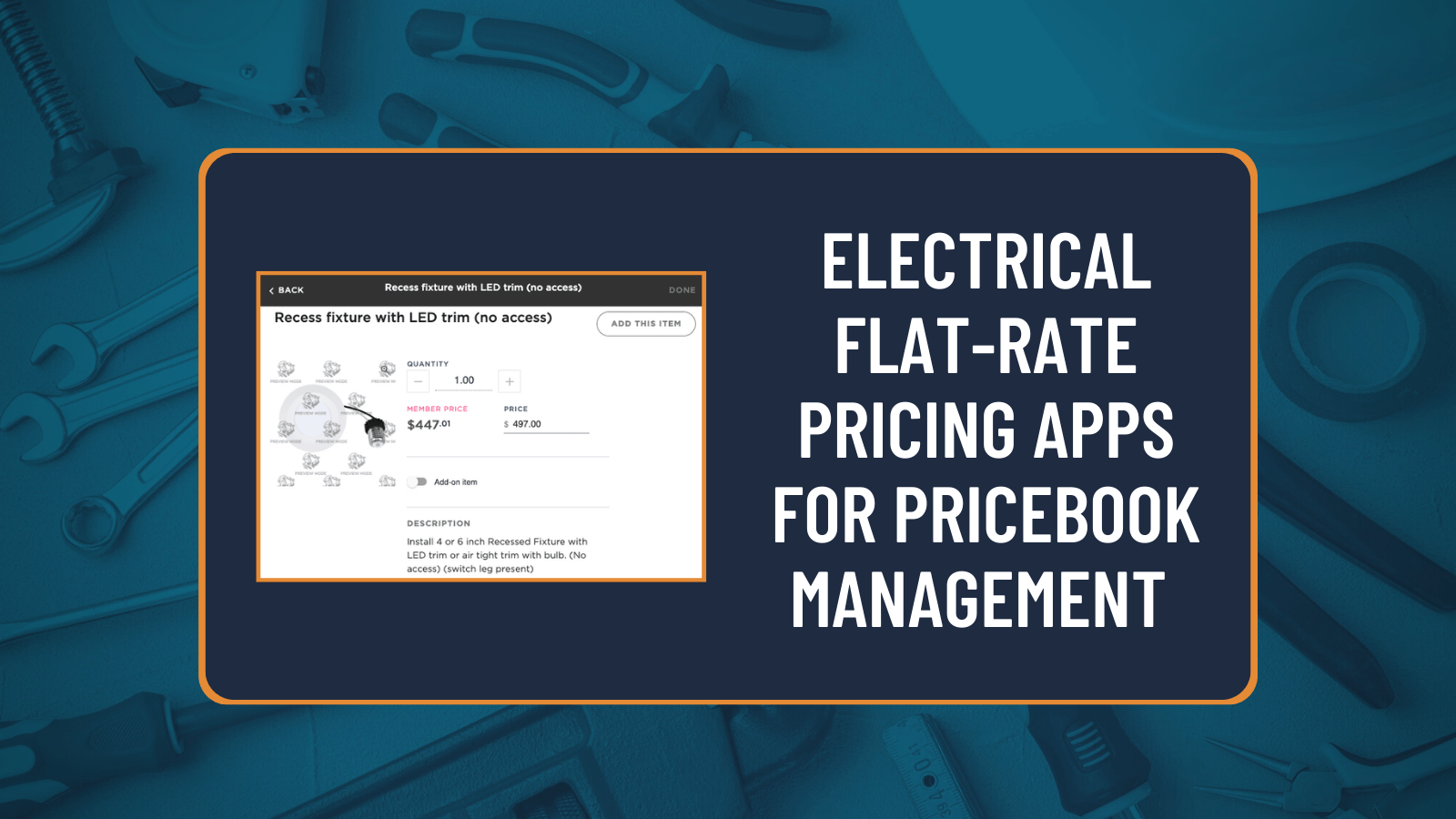 Electrical Flat Rate Pricing App Streamline Pricing & Estimates