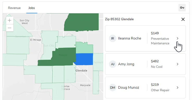 Jobs Completed in Glendale Zip 85302