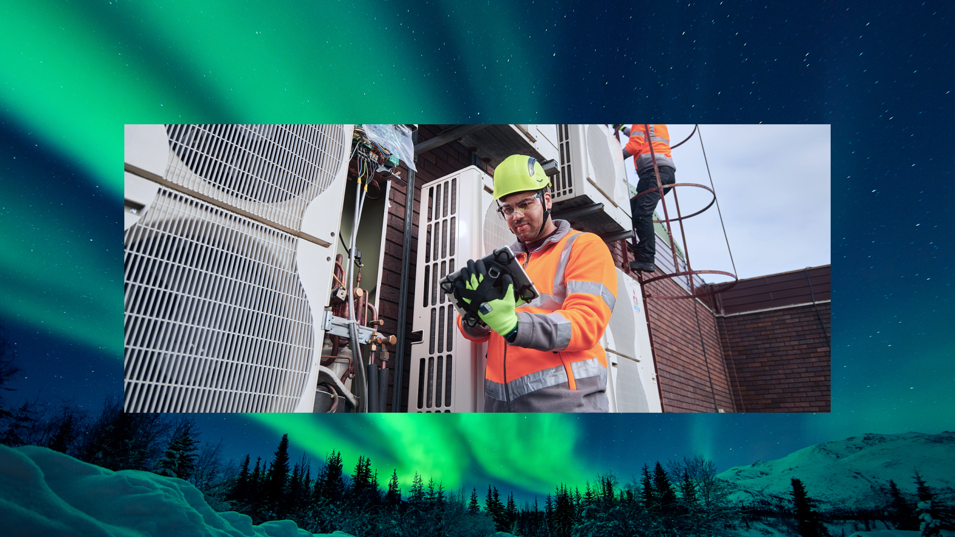 HVAC Training in Alaska with Aurora Borealis