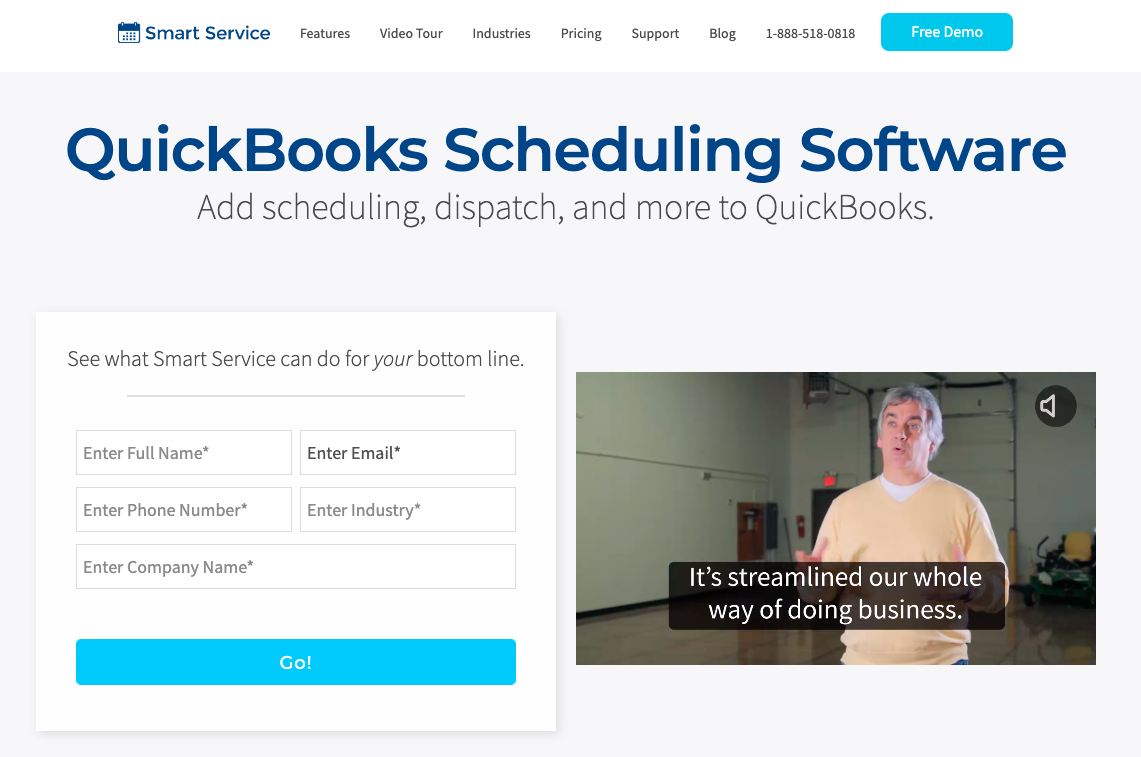 Smart Service homepage: QuickBooks Scheduling Software (Add Scheduling, Dispatch, and More)