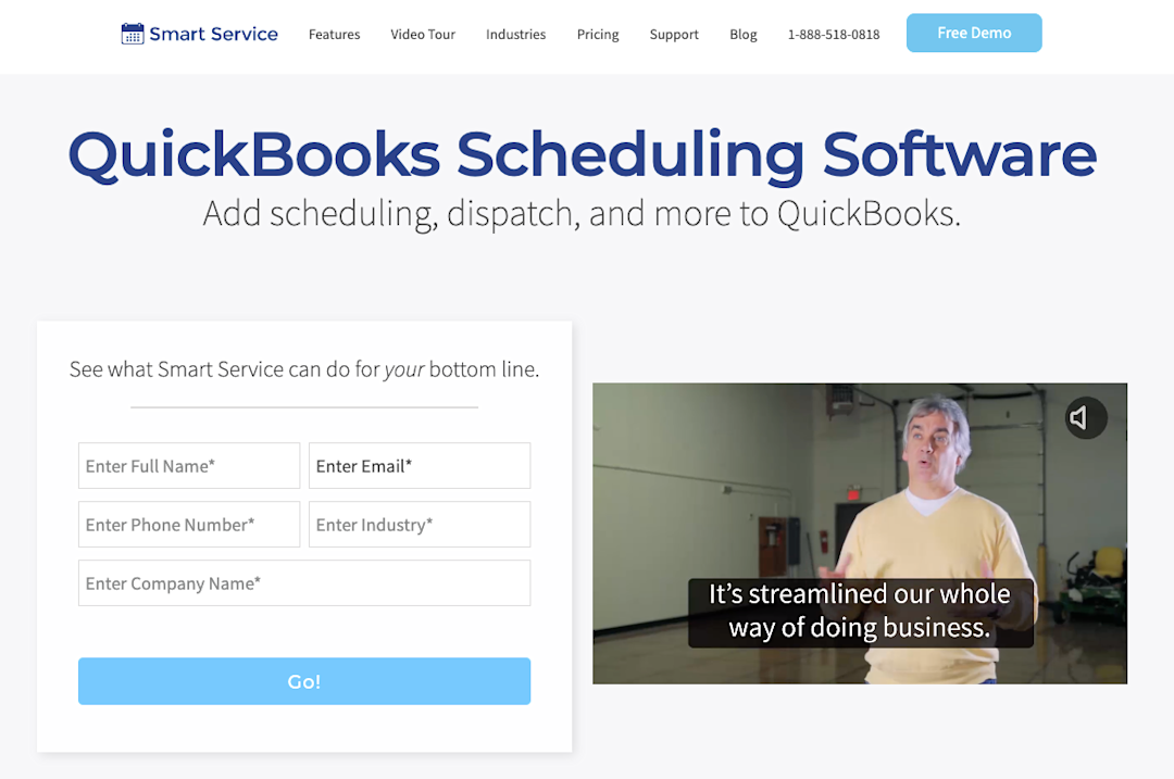 Smart Service homepage: QuickBooks Scheduling Software (Add Scheduling, Dispatch, and More)