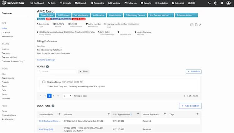 AMC Corp. Information and Notes