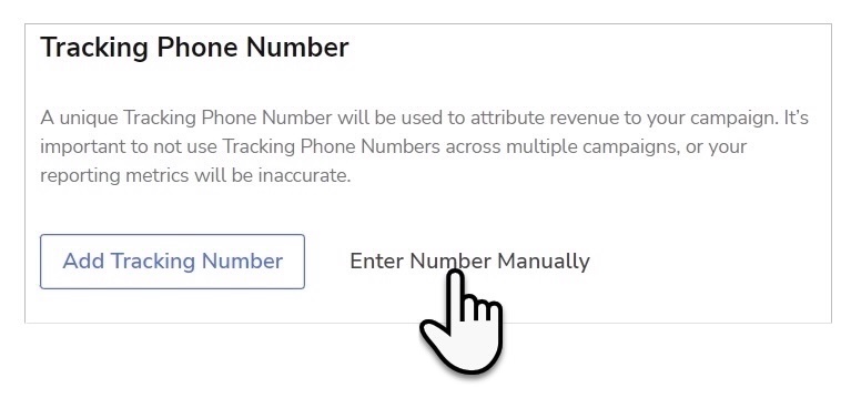 Tracking Phone Number: Enter Number Manually