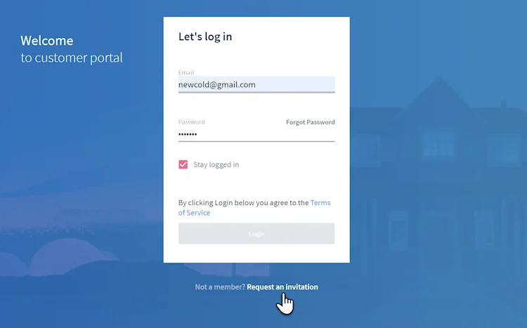 Customer Portal Log In with ServiceTitan