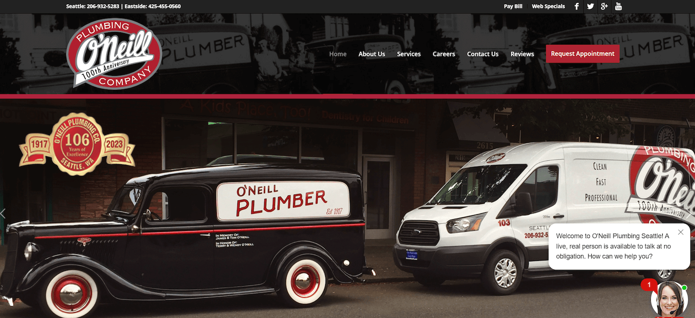 O'Neill Plumbing Company homepage