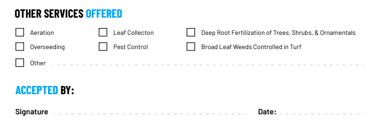 ServiceTitan Service Agreement: Other Services Offered