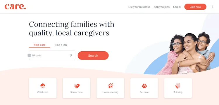 Care homepage: Connecting families with quality, local caregivers