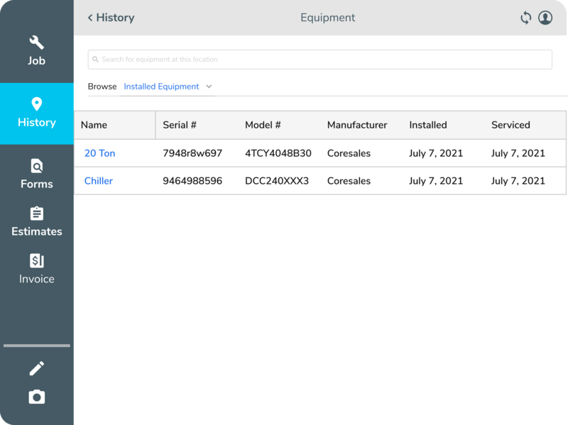 Equipment History Image