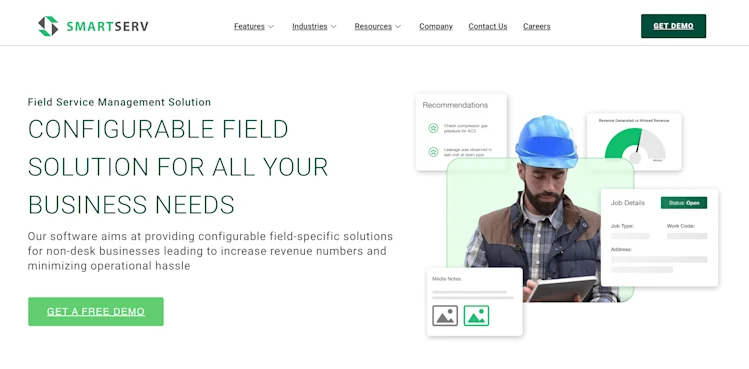 SmartServ homepage: Configurable Field Solution for All Your Business Needs