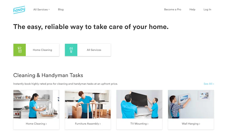 Handy homepage: The easy, reliable way to take care of your home.