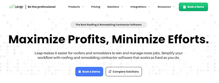 Leap homepage: Maximize Profits, Minimize Efforts