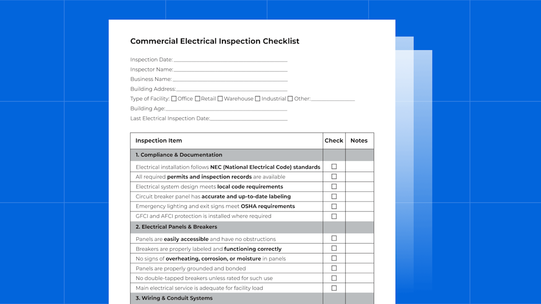 Commercial Electrical Inspection Checklist: Free PDF Template