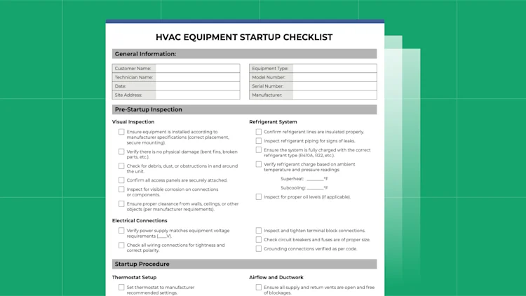 HVAC Equipment Startup Checklist: Free PDF Download