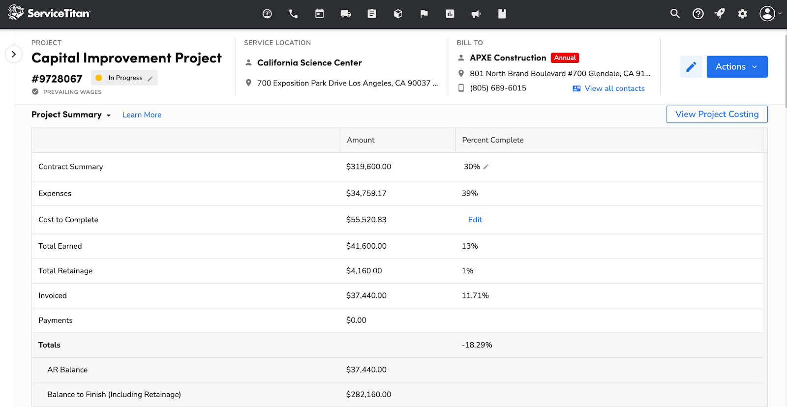 Capital Improvement Project Summary and Details #9728067