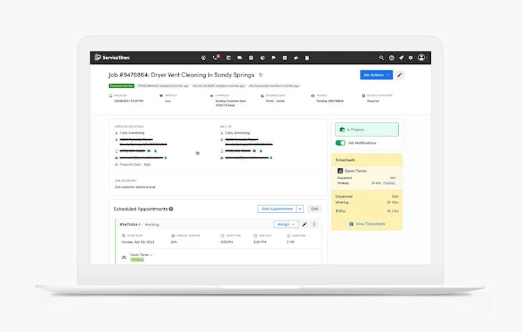ServiceTitan commercial plumbing software in action
