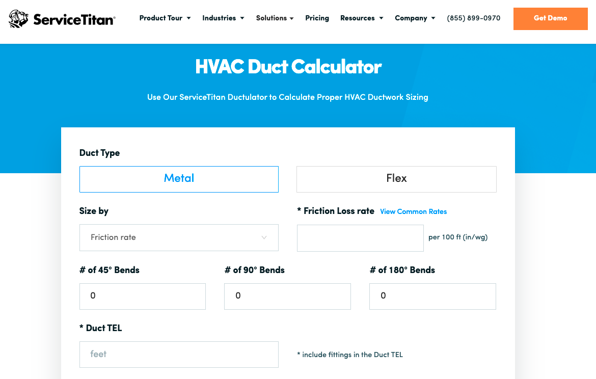 HVAC Duct Calculator in ServiceTitan: Calculate Proper HVAC Ductwork Sizing