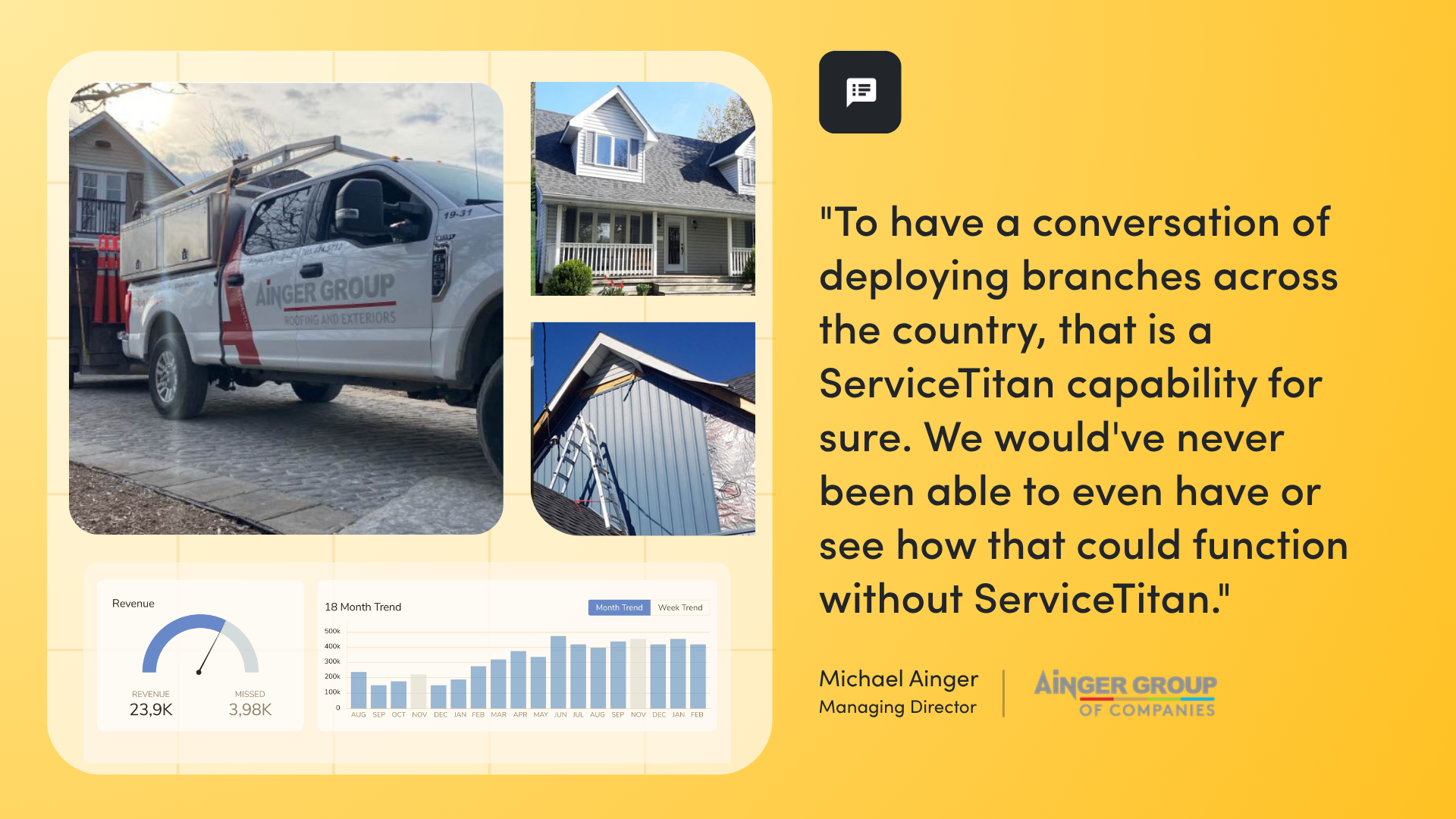 Ainger Group Roofing and Exteriors Knew Their Numbers. ServiceTitan Helped Make Them Scalable