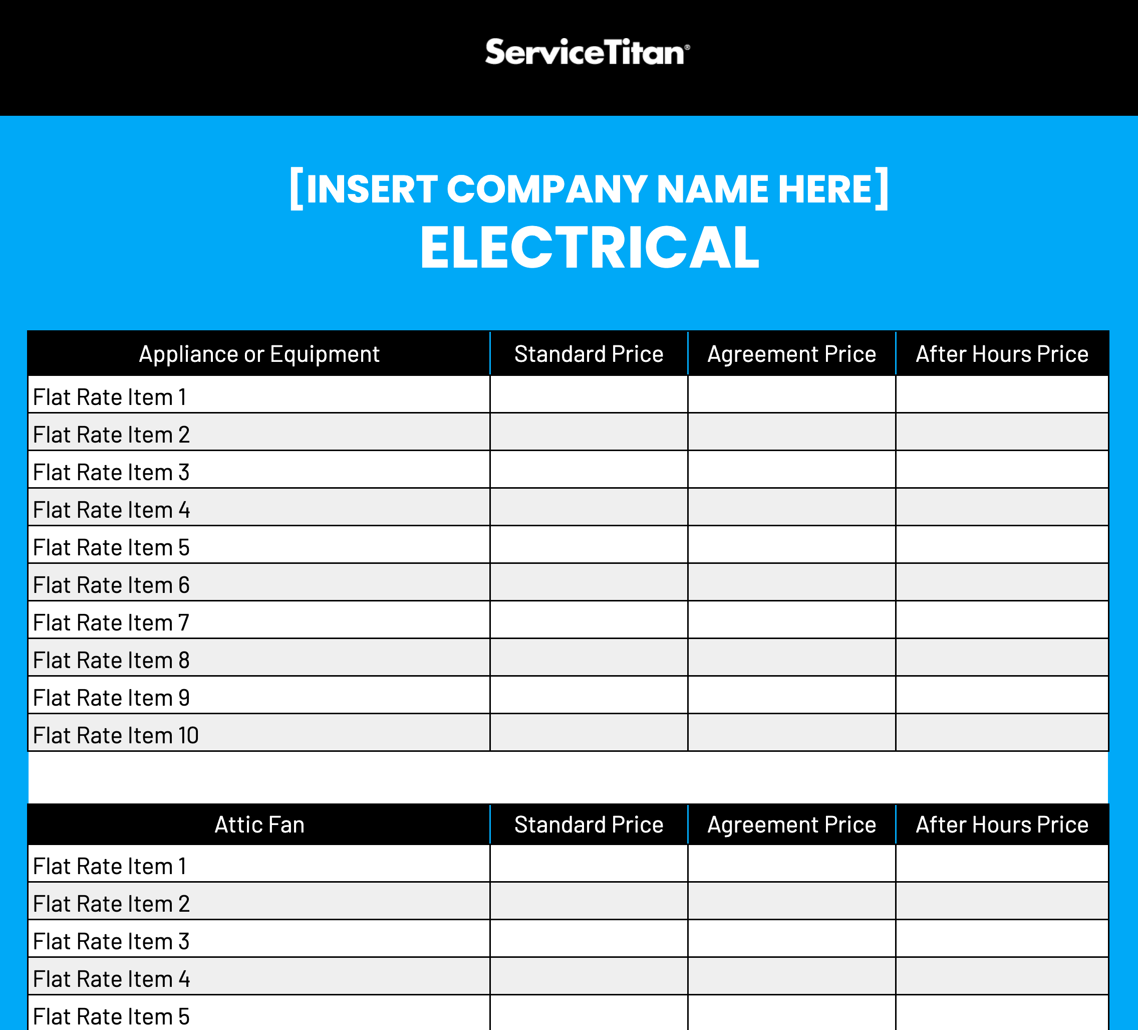 Free Electrical Contractor Forms and Templates by ServiceTitan