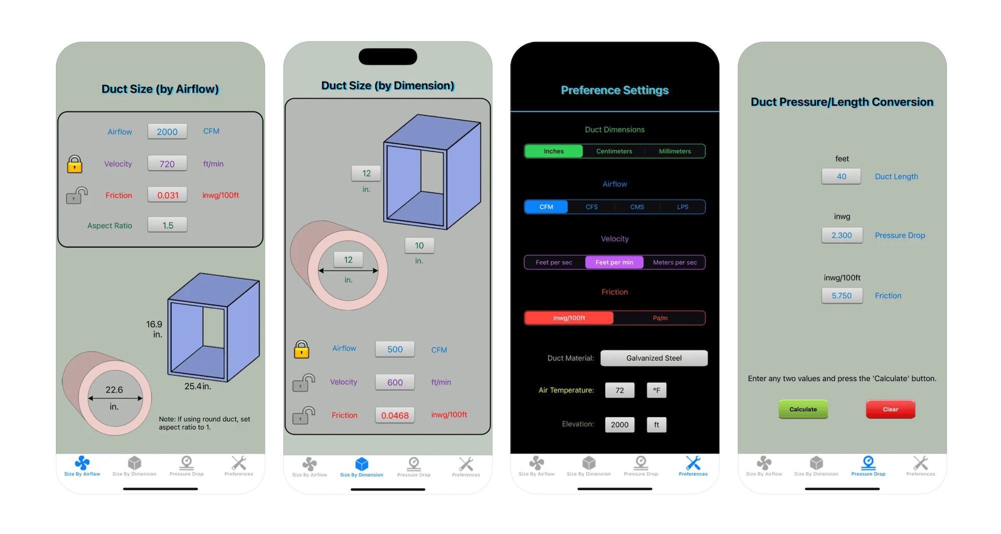 Duct Calculator Elite app: Best Duct Calculator App