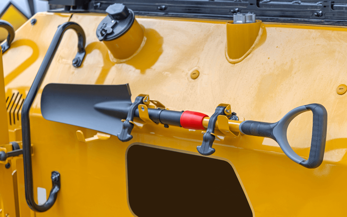 An example of a trenching shovel for irrigation work