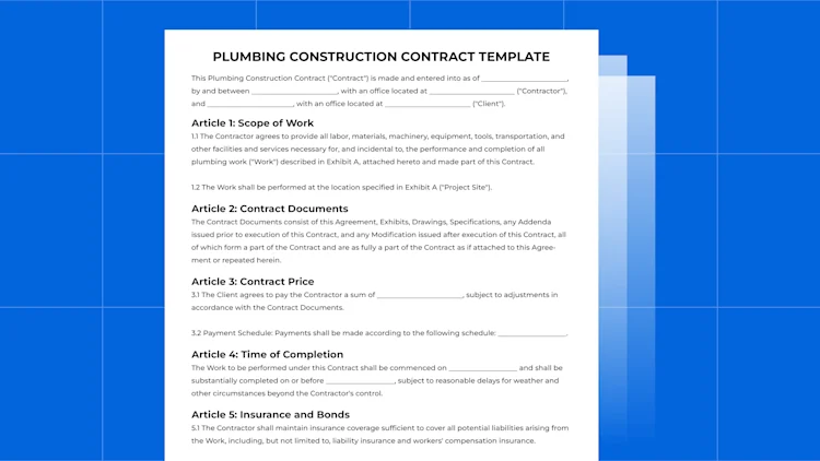 Plumbing Construction Contract Template: Free PDF Download