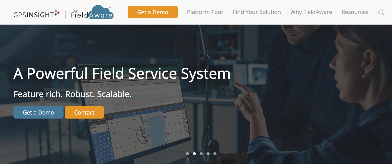 FieldAware homepage: A Powerful Field Service System