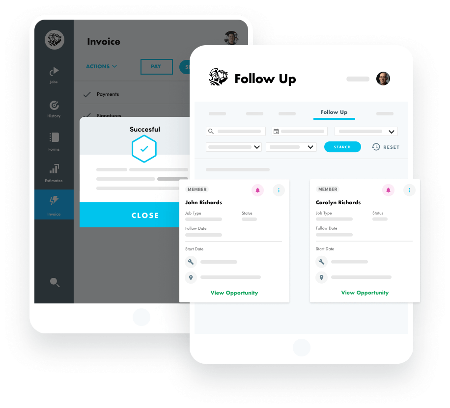 Mobile Estimate and Follow Up Product Shot Illustration Graphic
